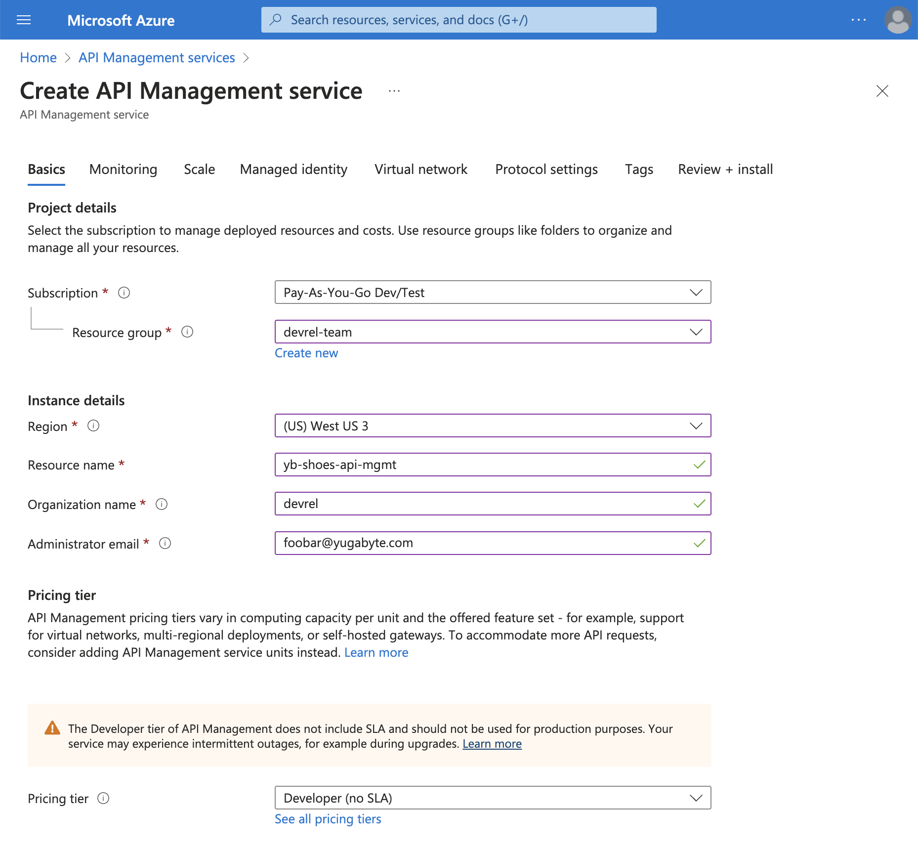 API Management instance in westus3 region API Management instance in westus3 region